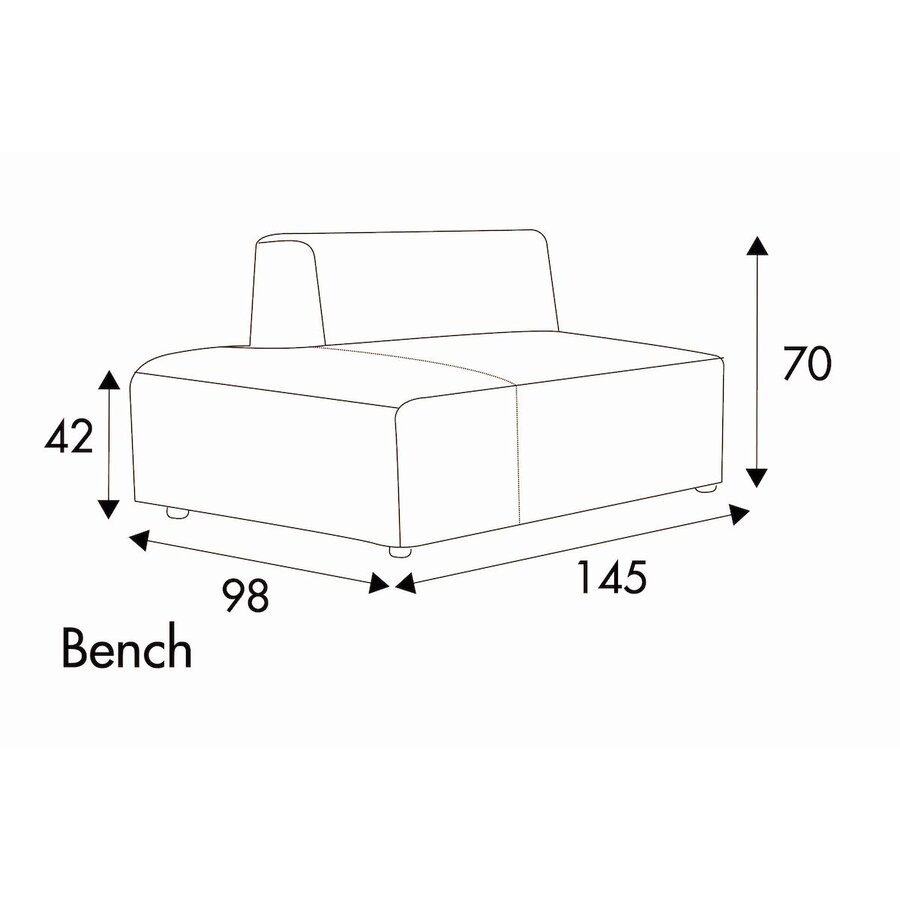 Milano Bench 145 cm Links/Rechts Milano Bench 145 cm Links/Rechts