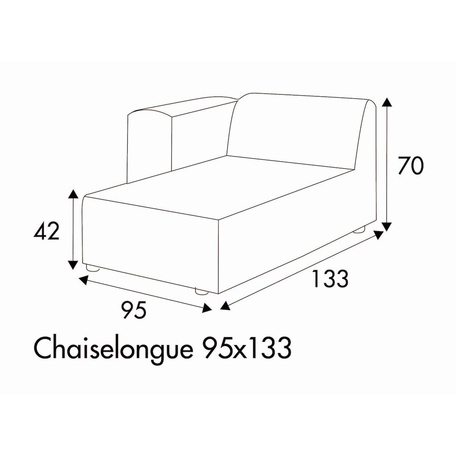 Milano Chaise Longue 95 x 133 cm Rechts/Links