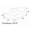 Milano Chaise Longue 115 x 170 cm Rechts/Links