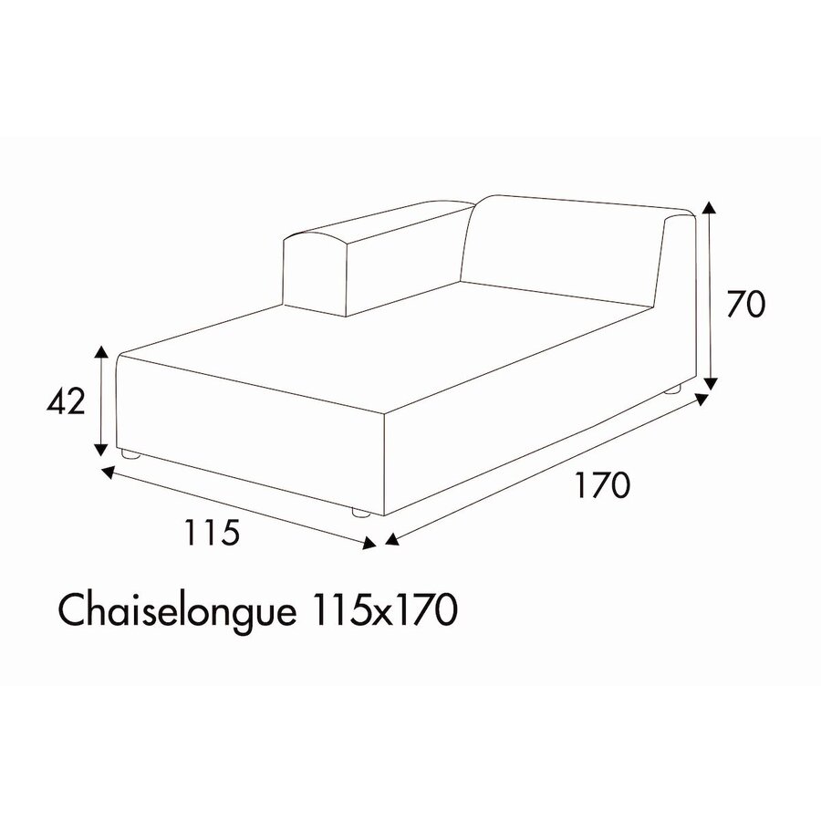 Milano Chaise Longue 115 x 170 cm Rechts/Links Milano Chaise Longue 115 x 170 cm Rechts/Links