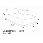 Milano Chaise Longue 115 x 170 cm Rechts/Links Milano Chaise Longue 115 x 170 cm Rechts/Links