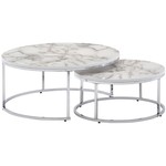 Sky Style Cherie Salontafel Set Wit/Zilver Sky Style Cherie Salontafel Set Wit/Zilver