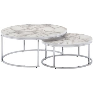 Sky Style Cherie Salontafel Set Wit/Zilver