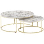Sky Style Cherie Salontafel Set Wit / Goud Sky Style Cherie Salontafel Set Wit / Goud