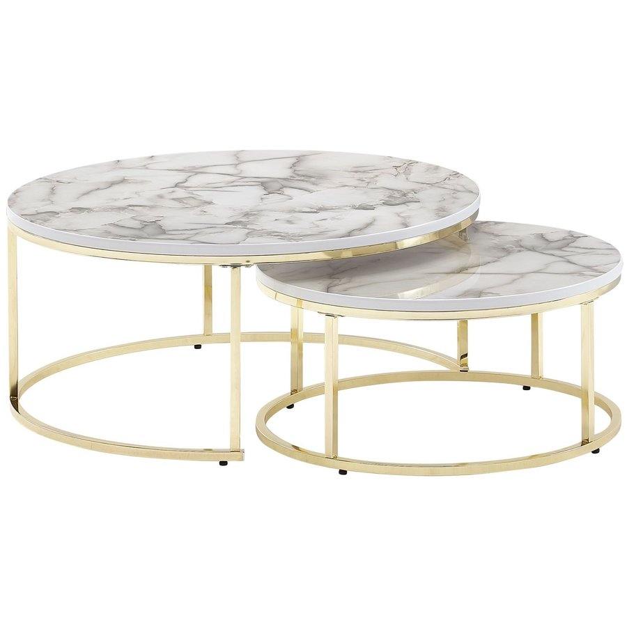 Cherie Salontafel Set Wit / Goud Cherie Salontafel Set Wit / Goud