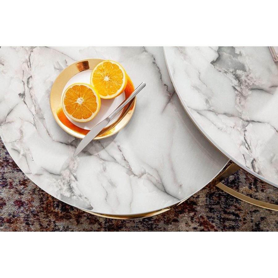 Cherie Salontafel Set Wit / Goud Cherie Salontafel Set Wit / Goud