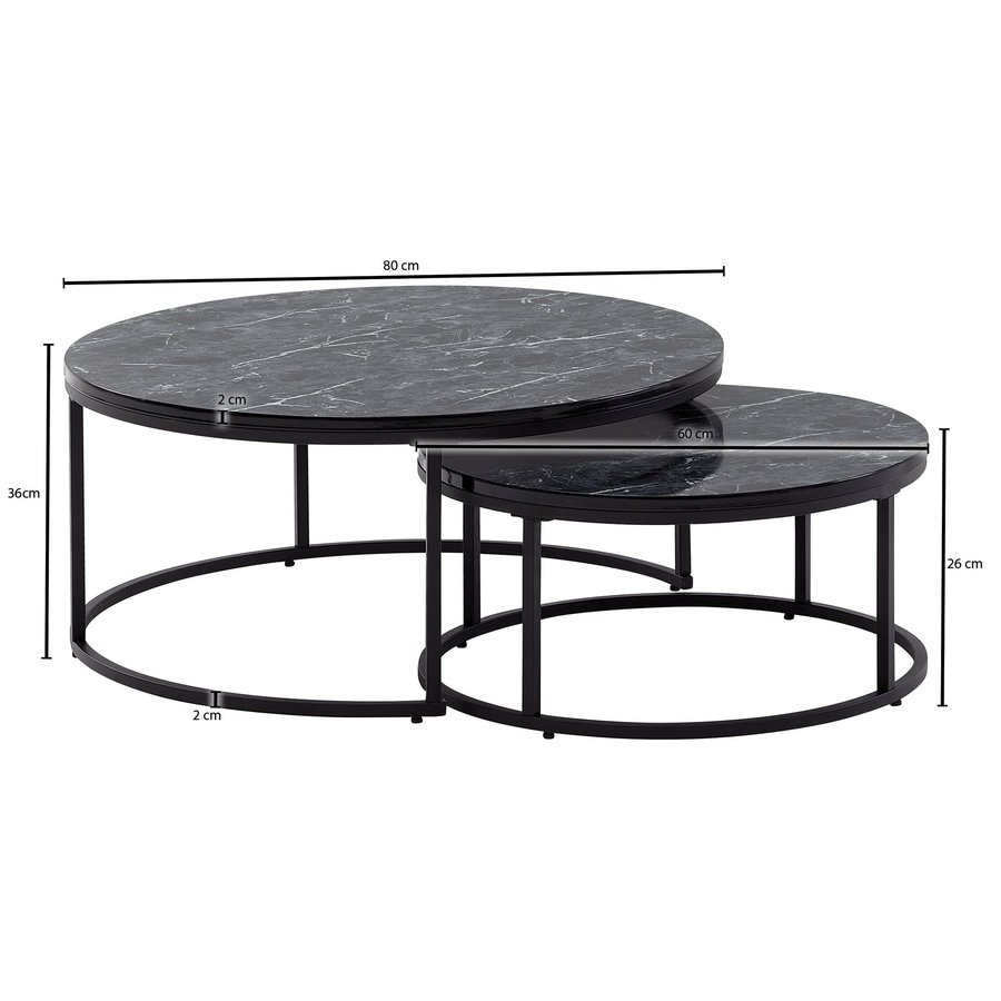 Cherie Salontafel Set Zwart Cherie Salontafel Set Zwart