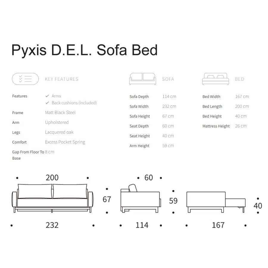 Pyxis Deluxe Slaapbank Grijs Pyxis Deluxe Slaapbank Grijs