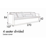 Lill 4-Zits 270 cm Bank Met Hoes Lill 4-Zits 270 cm Bank Met Hoes