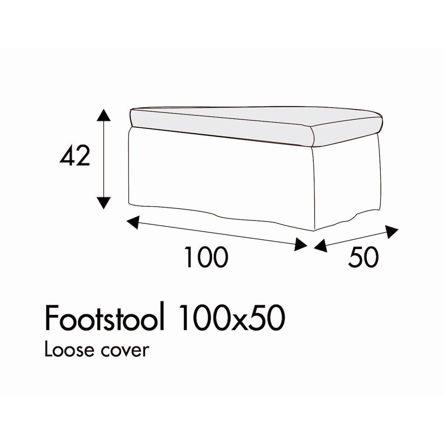 Lill Voetenbank 100 x 50 cm Met Hoes Lill Voetenbank 100 x 50 cm Met Hoes
