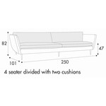 Teddy 4-Zits 250 cm Bank Teddy 4-Zits 250 cm Bank