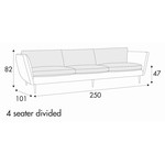 Teddy 4-Zits 250 cm Bankstel Teddy 4-Zits 250 cm Bankstel