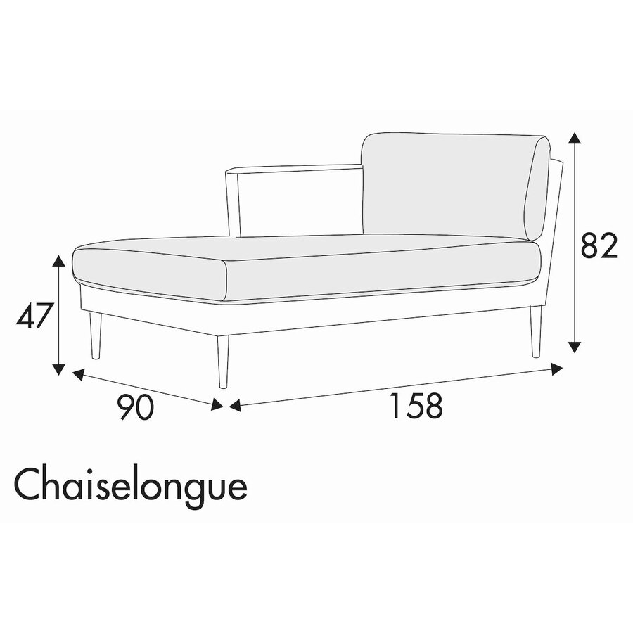 Teddy Chaise Longue 90 x 158 cm Rechts/Links Teddy Chaise Longue 90 x 158 cm Rechts/Links