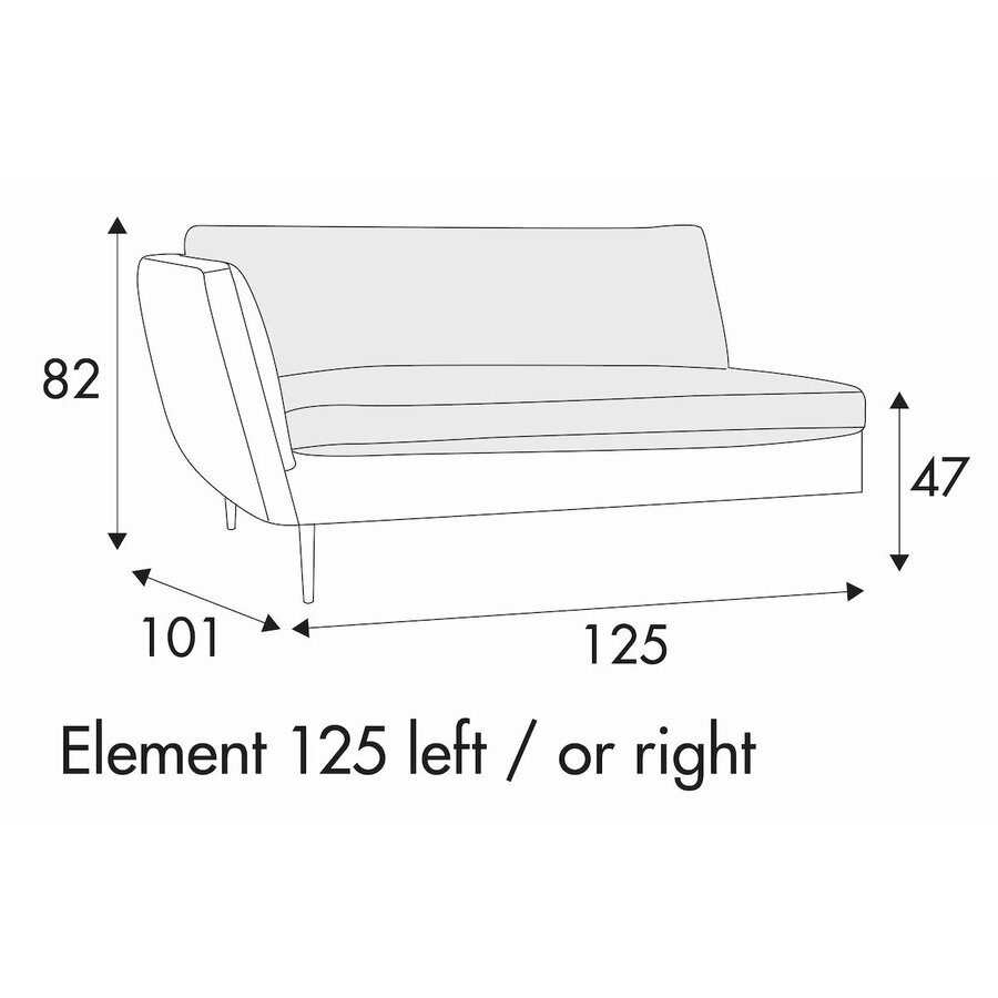 Teddy 1,5-Zits 125 cm Links/Rechts Teddy 1,5-Zits 125 cm Links/Rechts