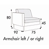 Elis Armfauteuil 75 cm Links/Rechts