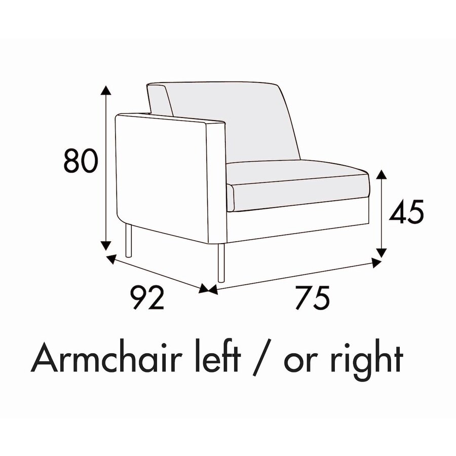 Elis Armfauteuil 75 cm Links/Rechts Elis Armfauteuil 75 cm Links/Rechts