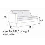 Elis 2-Zits 151 cm Links/Rechts Elis 2-Zits 151 cm Links/Rechts