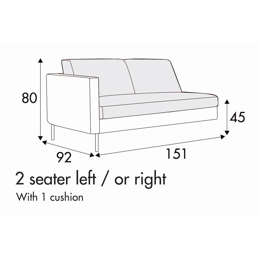 Elis 2-Zits 151 cm Links/Rechts Elis 2-Zits 151 cm Links/Rechts