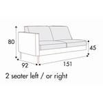Elis 2-Zits 151 cm Links/Rechts - 2 Kussens
