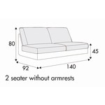 Elis 2-Zits 140 cm - 2 Kussens Elis 2-Zits 140 cm - 2 Kussens
