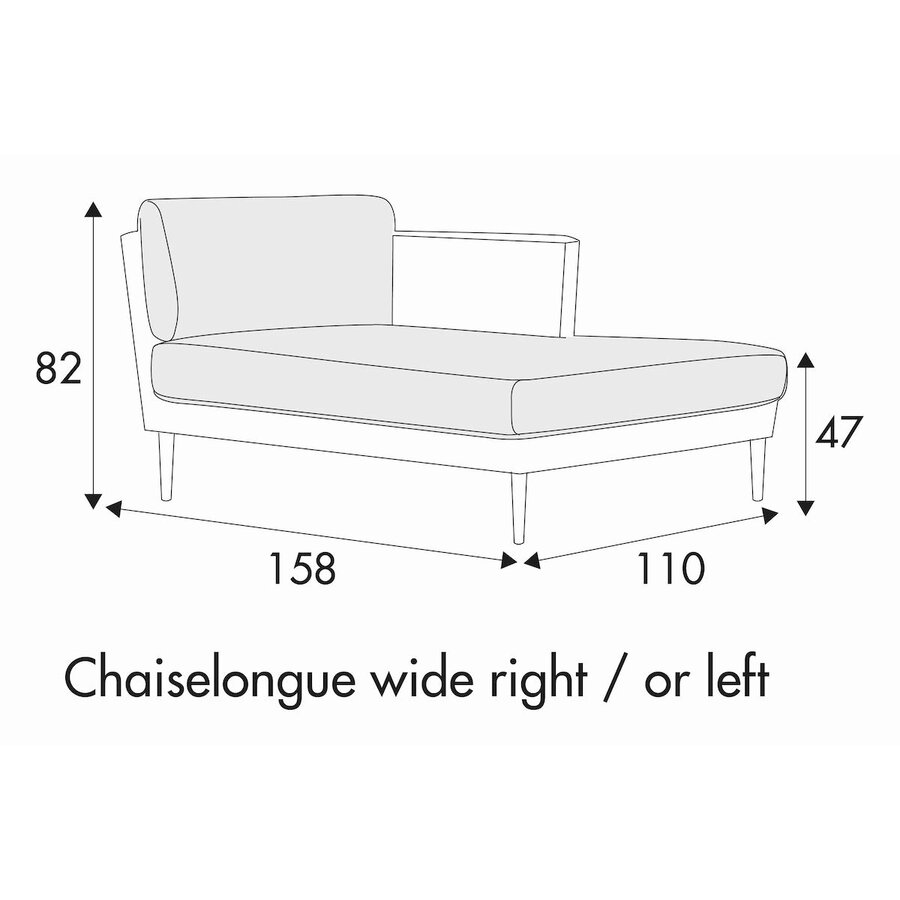 Teddy Chaise Longue 110 x 158 cm Rechts/Links Teddy Chaise Longue 110 x 158 cm Rechts/Links
