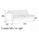 Elis 3-Zits 191 cm Links/Rechts
