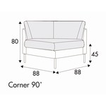 Elis Hoek 90º 88 cm Elis Hoek 90º 88 cm