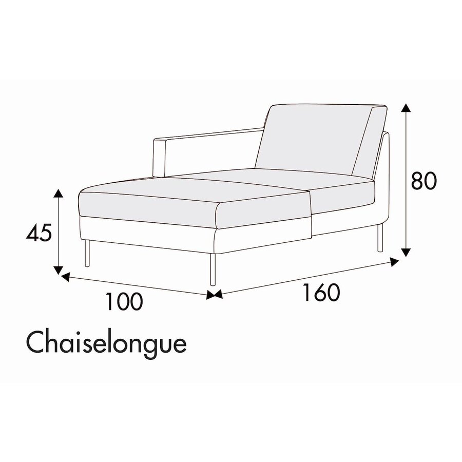 Elis Chaise Longue 100 x 160 cm Rechts/Links