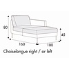 Elis Chaise Longue 100 x 160 cm Rechts/Links