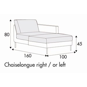 Elis Chaise Longue 100 x 160 cm Rechts/Links