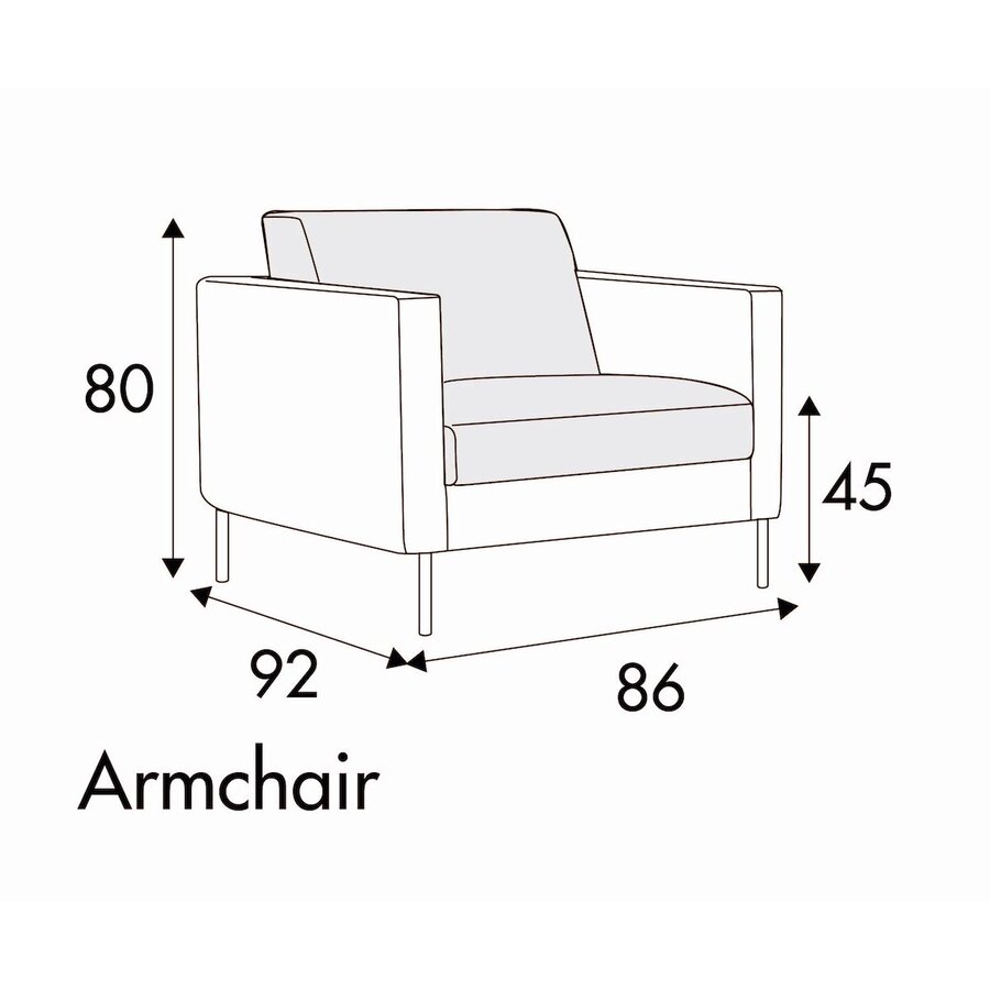 Elis Fauteuil 86 cm Bank Elis Fauteuil 86 cm Bank