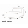 Edda Bench 144 x 109 cm Links/Rechts Edda Bench 144 x 109 cm Links/Rechts