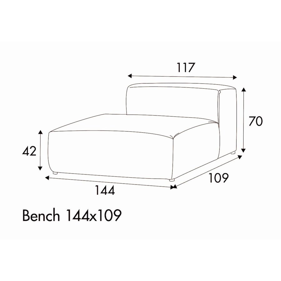 Edda Bench 144 x 109 cm Links/Rechts Edda Bench 144 x 109 cm Links/Rechts