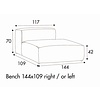 Edda Bench 144 x 109 cm Links/Rechts Edda Bench 144 x 109 cm Links/Rechts