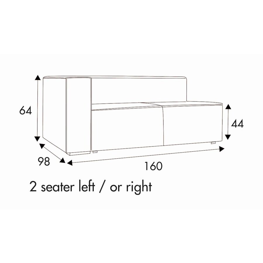 Liam 2-Zits 160 cm Links/Rechts