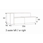 Liam 3-Zits 206 cm Links/Rechts Liam 3-Zits 206 cm Links/Rechts