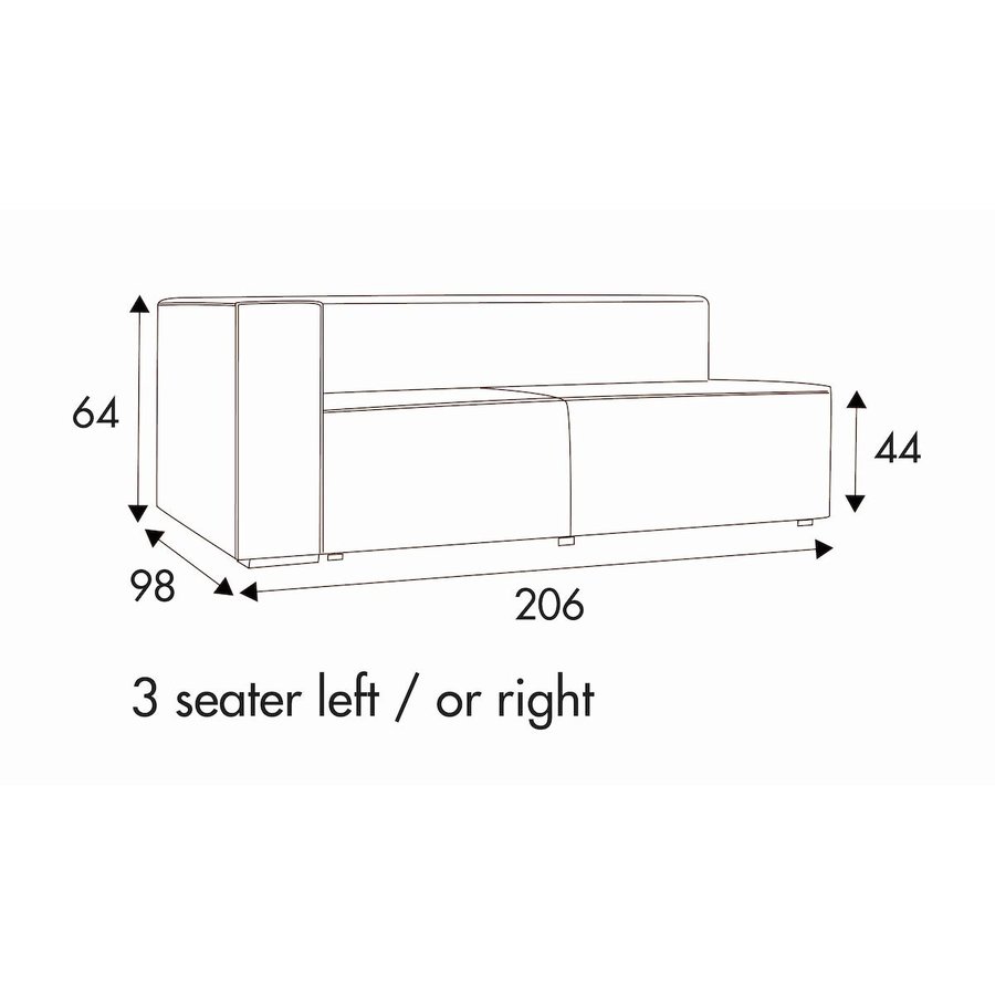 Liam 3-Zits 206 cm Links/Rechts Liam 3-Zits 206 cm Links/Rechts