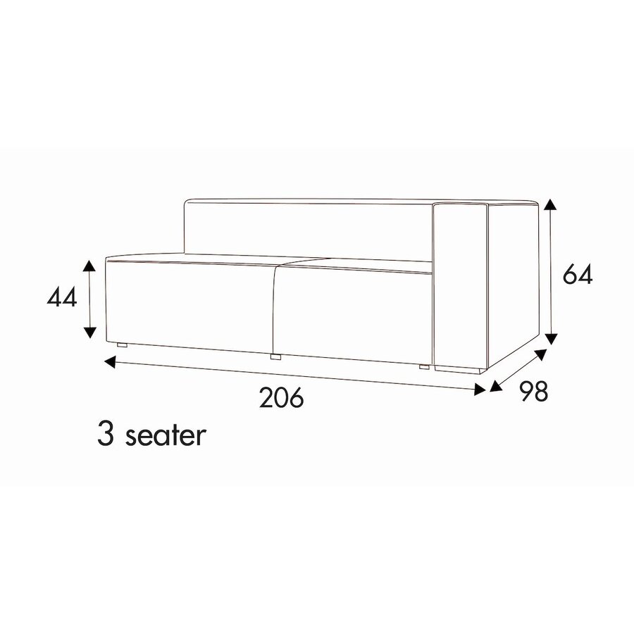 Liam 3-Zits 206 cm Links/Rechts Liam 3-Zits 206 cm Links/Rechts