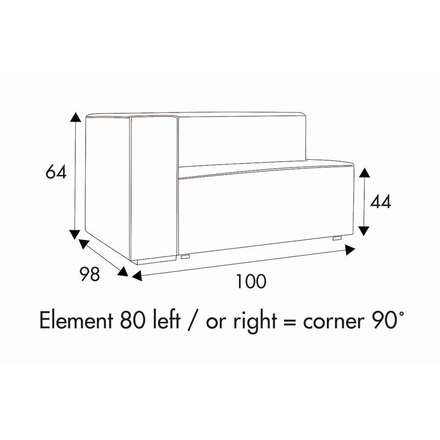 Liam 1,5-Zits 100 cm Links/Rechts Liam 1,5-Zits 100 cm Links/Rechts