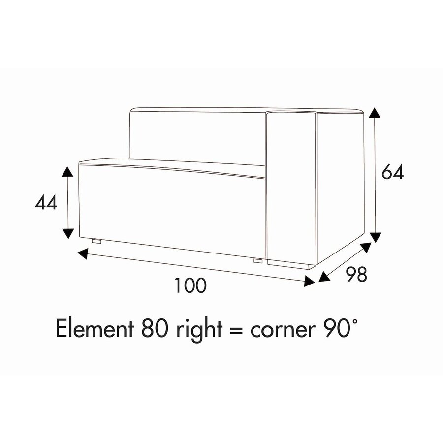 Liam 1,5-Zits 100 cm Links/Rechts Liam 1,5-Zits 100 cm Links/Rechts