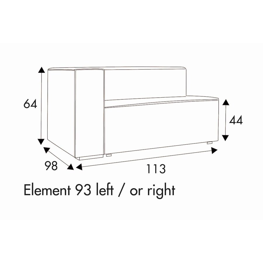 Liam 1,5-Zits 113 cm Links/Rechts Liam 1,5-Zits 113 cm Links/Rechts