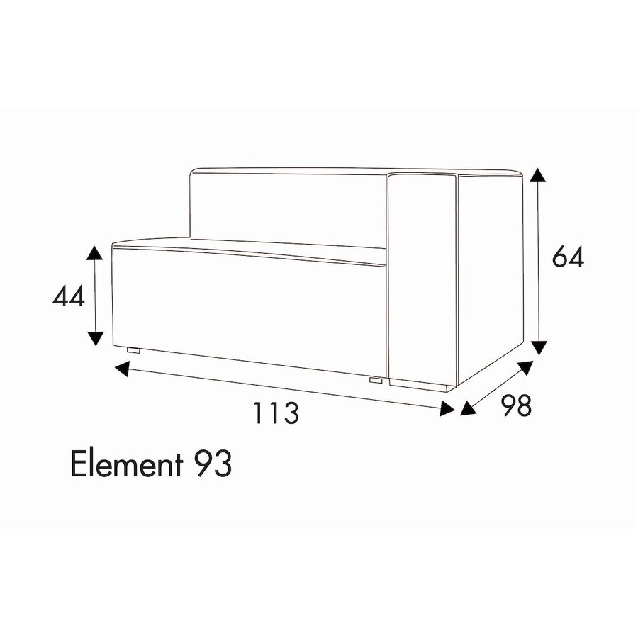 Liam 1,5-Zits 113 cm Links/Rechts Liam 1,5-Zits 113 cm Links/Rechts
