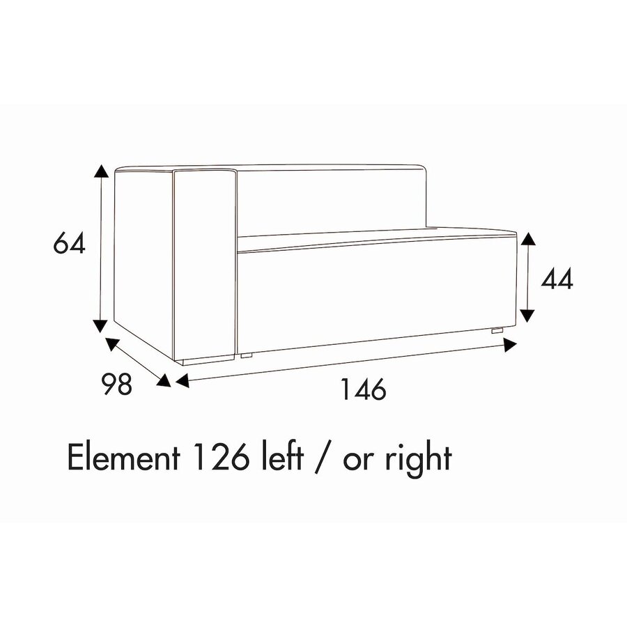 Liam 2-Zits 146 cm Links/Rechts Liam 2-Zits 146 cm Links/Rechts