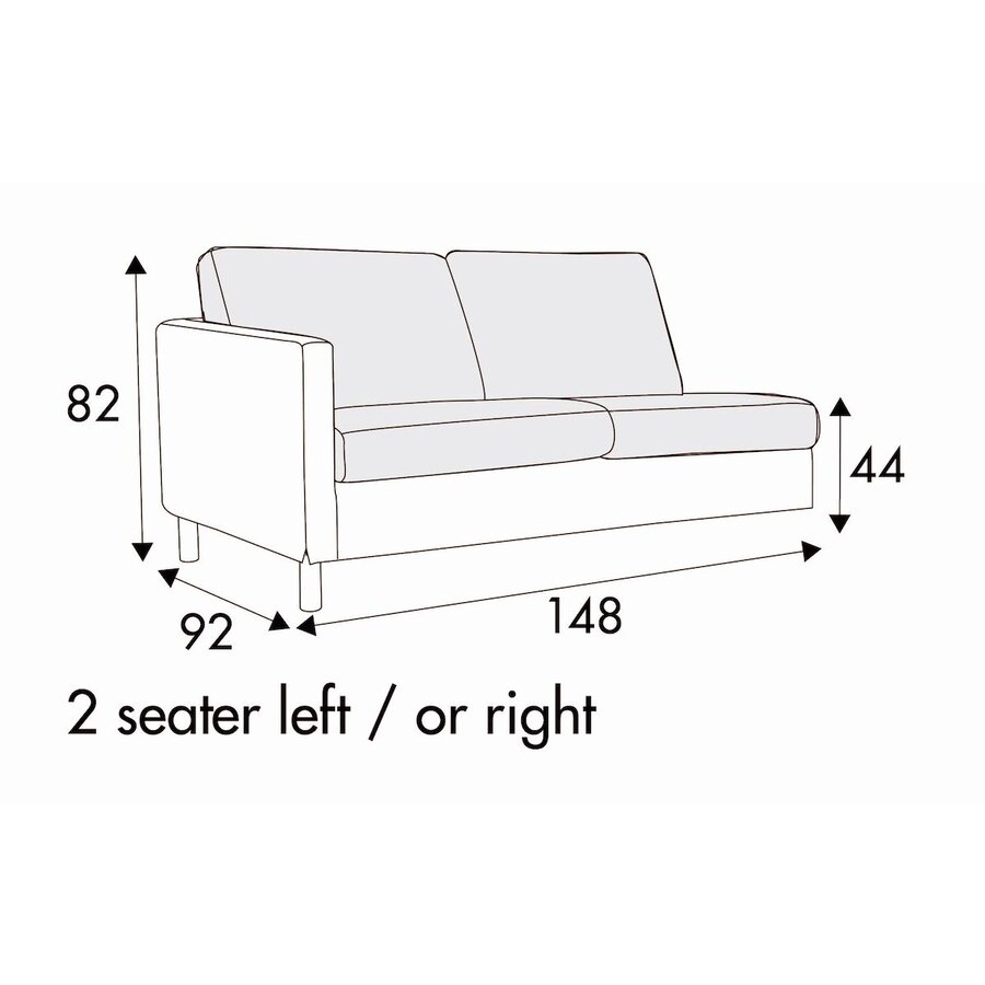 Impulse 2-Zits 148 cm Links/Rechts Impulse 2-Zits 148 cm Links/Rechts