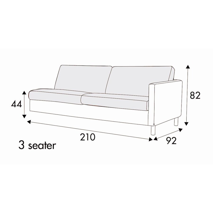 Impulse 3-Zits 210 cm Links/Rechts Impulse 3-Zits 210 cm Links/Rechts