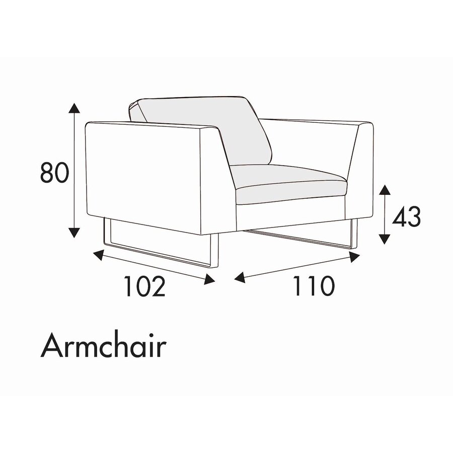 Tokyo Fauteuil 110 cm Bank Tokyo Fauteuil 110 cm Bank