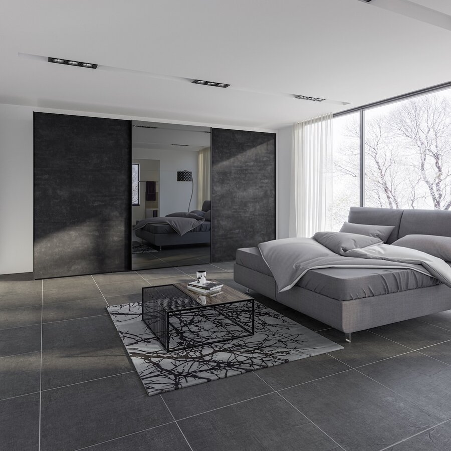 Grafiet Schuifdeurkast 202 cm Grafiet Schuifdeurkast 202 cm