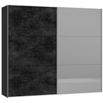 Jutzler Grafiet / Donker Spiegel Schuifdeurkast 253 cm
