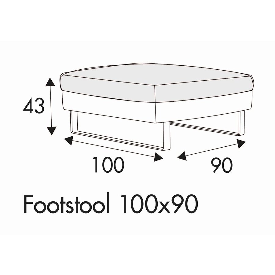 Tokyo Voetenbank 100 x 90 cm Tokyo Voetenbank 100 x 90 cm