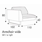Tokyo Armfauteuil 110 cm Links/Rechts Tokyo Armfauteuil 110 cm Links/Rechts